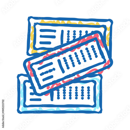 tickets lotto icon doodle illustration