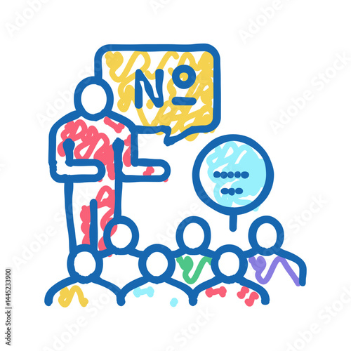 players playing in lotto icon doodle illustration