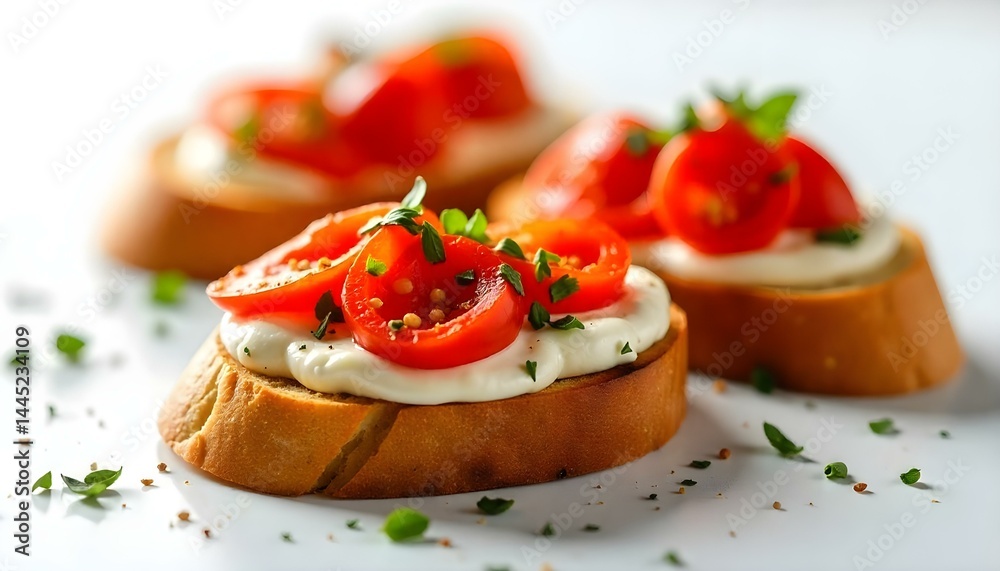 custom made wallpaper toronto digitalTraditional italian Bruschetta on white background