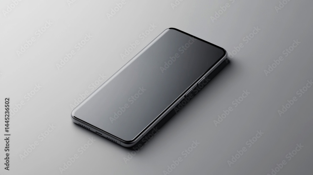 Dark Grey Smartphone Mockup on a Neutral Background Dark Grey Smartphone Mockup on a Neutral Background