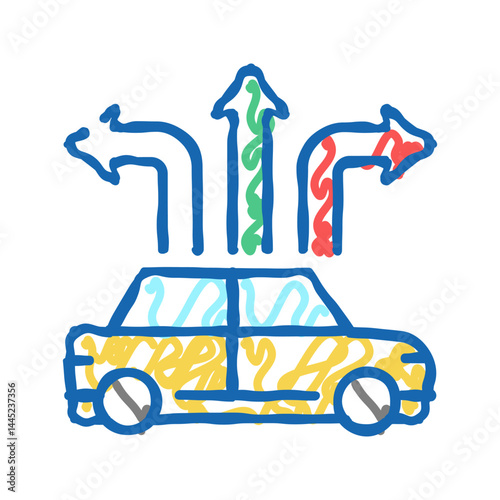 car directions icon doodle illustration