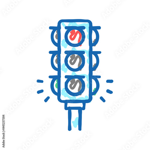 traffic light icon doodle illustration