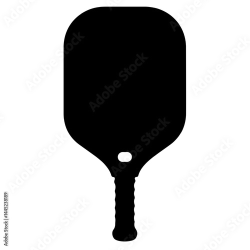 Silhouette of pickleball paddle on white background, minimalist design