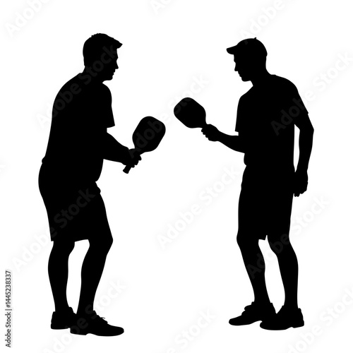 Silhouette of coach instructing pickleball players, sports guidance