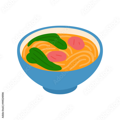 Delicious Bowl of Noodles with Fresh Vegetables and Tender Meat