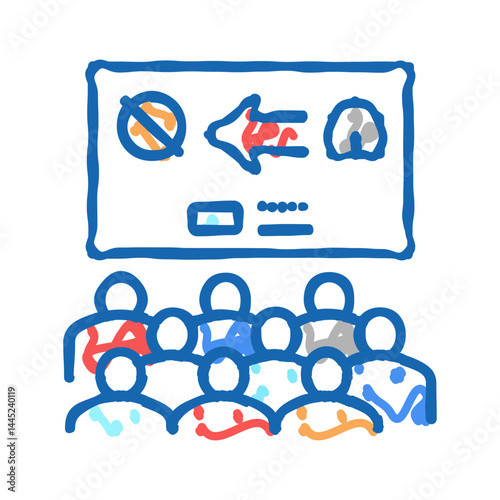 colonization presentation meeting icon doodle illustration