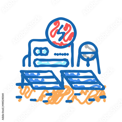 energy station space icon doodle illustration