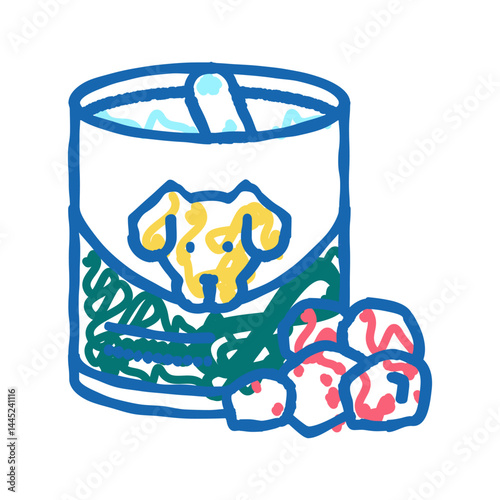 canned food for dog icon doodle illustration