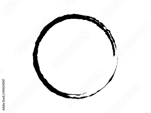 Grunge circle made for marking. Grunge circle made with black paint.