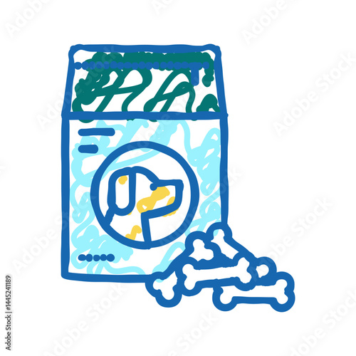 delicacy food for dog icon doodle illustration