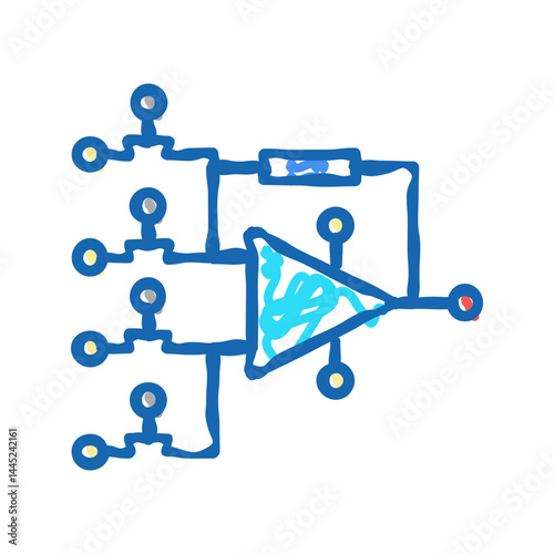 hardware model neural network icon doodle illustration