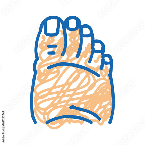 fatty foot edema icon doodle illustration