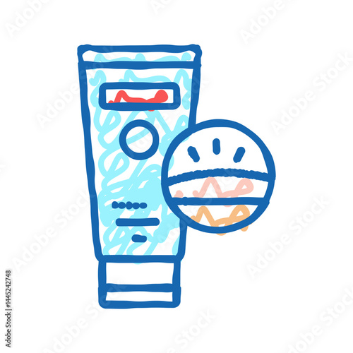 cream edema treatment icon doodle illustration