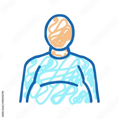 fat human with edema problem icon doodle illustration