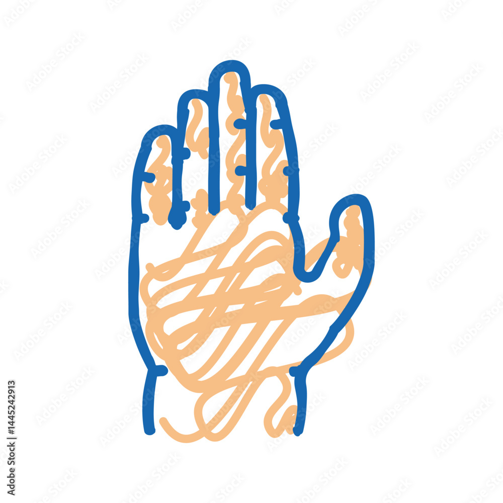 Fototapeta premium arm edema icon doodle illustration