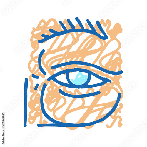 eye bag edema icon doodle illustration