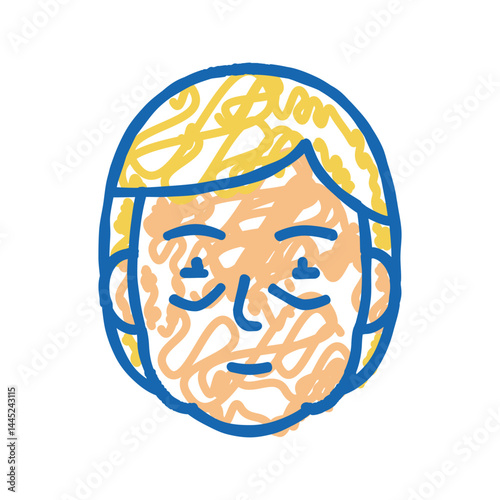 face edema health problem icon doodle illustration