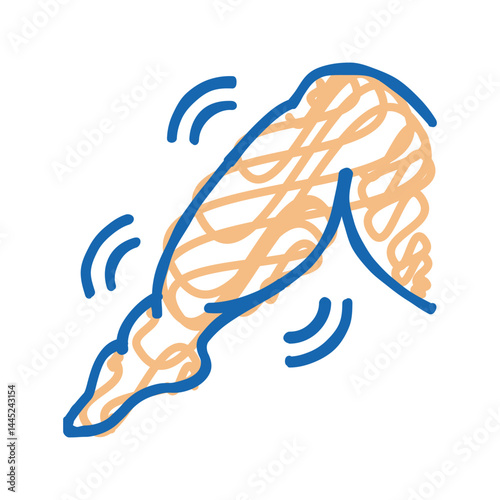 calf muscle edema icon doodle illustration