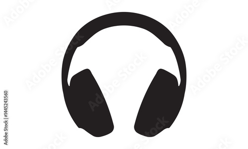 Silhouette of Over-Ear Headphones – Audio, Music, and Sound Icon Vector