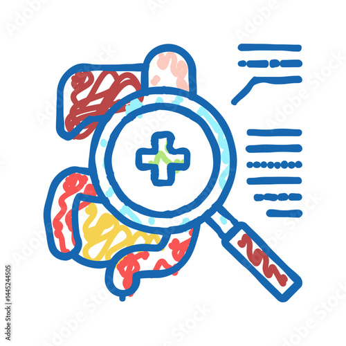 examining digestion system icon doodle illustration