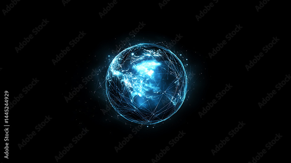 planet earth in space , binary code technology , glowing sphere on black background planet earth in space , binary code technology , glowing sphere on black background