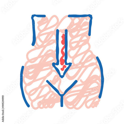 digestion system icon doodle illustration