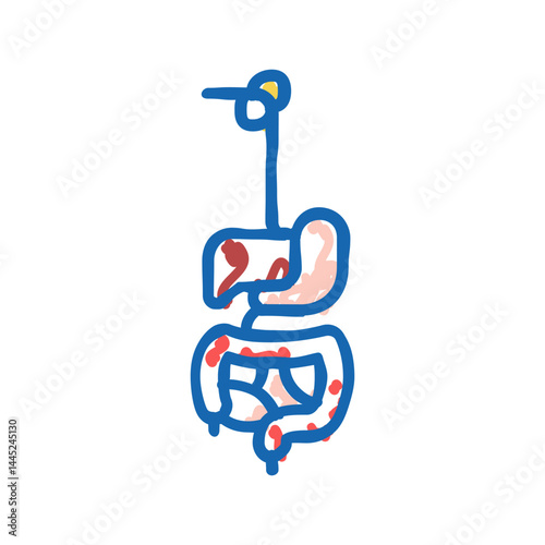 digestive system icon doodle illustration