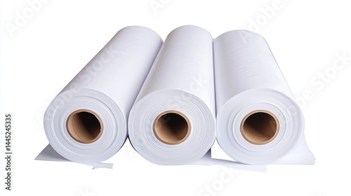Three rolls of white paper