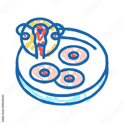 egg cell preparation icon doodle illustration