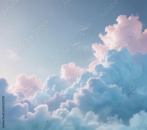 Dreamy pastel blue abstract, soft cloud shapes, gentle gradients,  template,  gentle