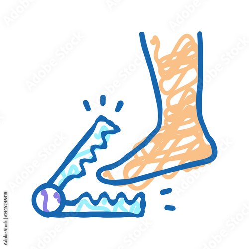 severe pain when walking icon doodle illustration
