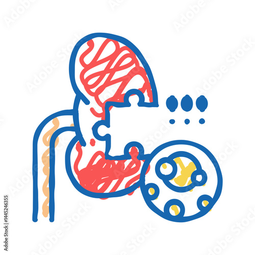 kidney stones gout symptom icon doodle illustration