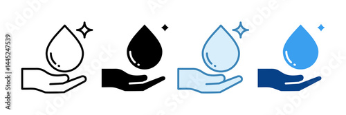 Water Conservation Icon Set Multiple Style Collection