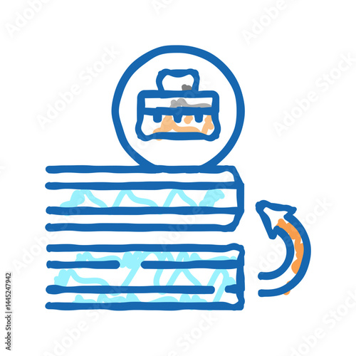 polishing mirror icon doodle illustration