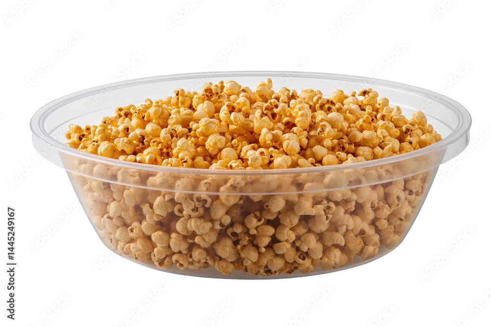 Buttery popcorn in a clear bowl a perfect movie snack ready to enjoy with friends Delicious golden Buttery popcorn in a clear bowl a perfect movie snack ready to enjoy with friends Delicious golden