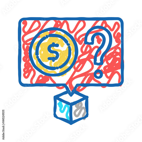cost price icon doodle illustration
