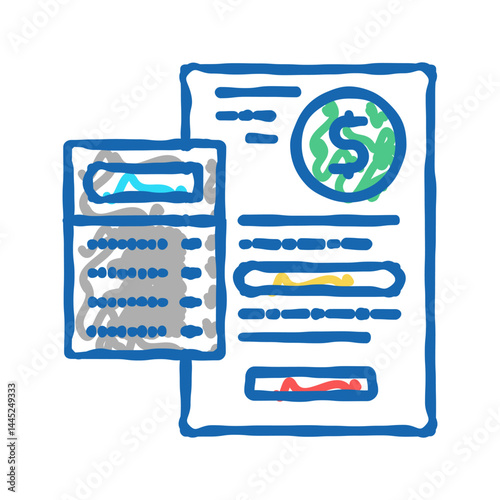 capital calculating icon doodle illustration