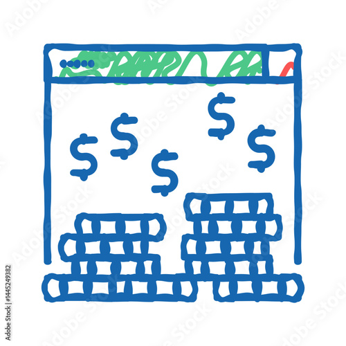 earning money in internet icon doodle illustration