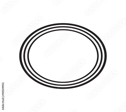 Oval border basic shapes monogram frame