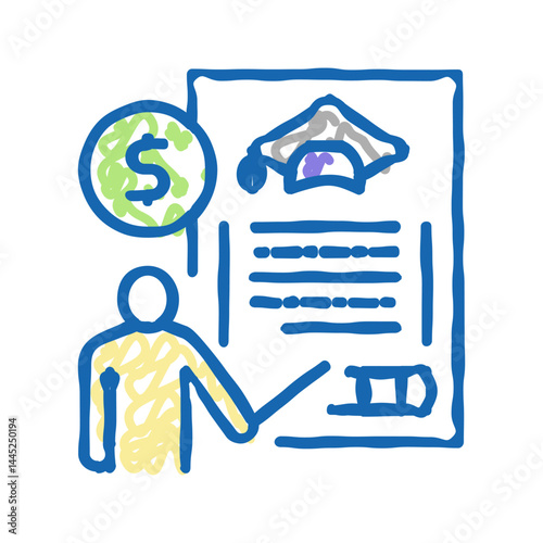 for education allowance icon doodle illustration