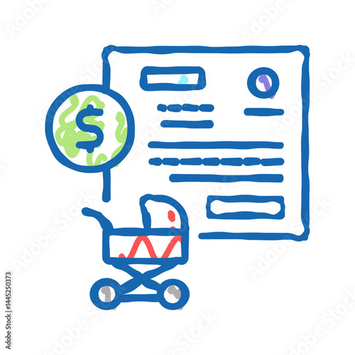 pregnancy allowance icon doodle illustration