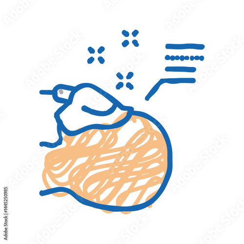patient sleeping under anesthesia icon doodle illustration