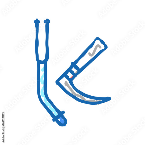 tracheal intubation tools icon doodle illustration