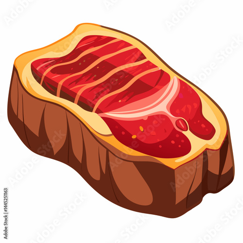 Juicy steak cuts arranged neatly on a wooden board, showcasing a variety of textures and marbling.