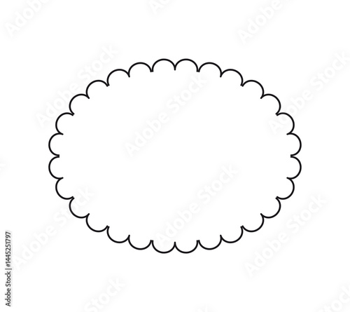 Oval border basic shapes monogram frame