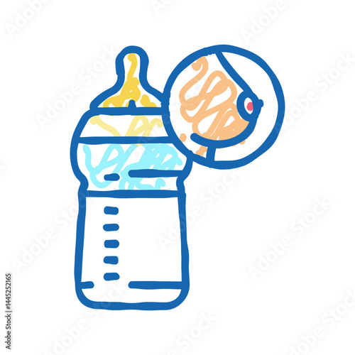 bottle feeding icon doodle illustration