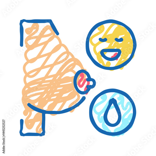 milk renewal icon doodle illustration