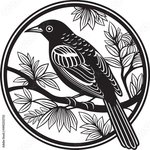 Montserrat Oriole bird silhouette