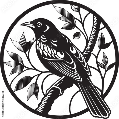 Montserrat Oriole bird silhouette