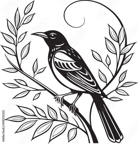 Montserrat Oriole bird silhouette